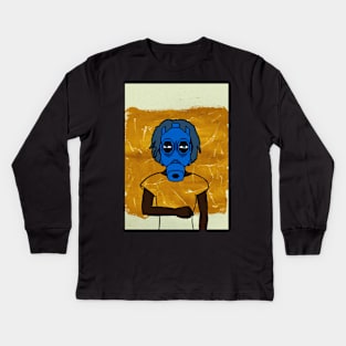 Indulge in NFT Character - FemaleMask Expressionist with Cartier Theme on TeePublic Kids Long Sleeve T-Shirt